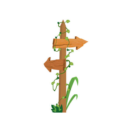 arrows wooden signのイラスト素材