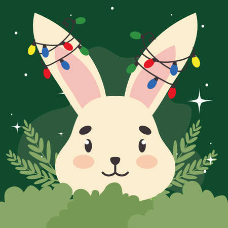 christmas rabbit cartelのイラスト素材
