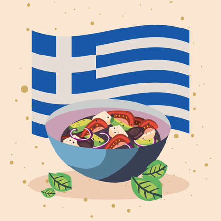 greek salad posterのイラスト素材