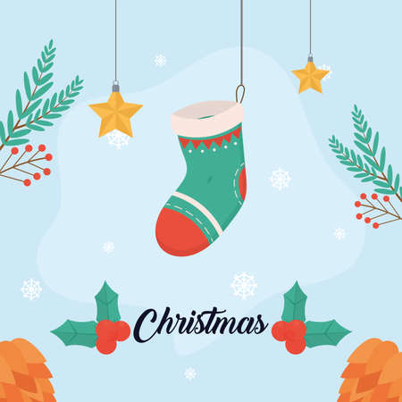 christmas sock cardのイラスト素材