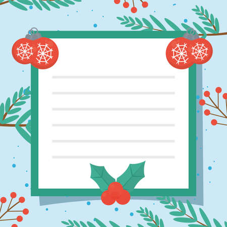 christmas square frameのイラスト素材