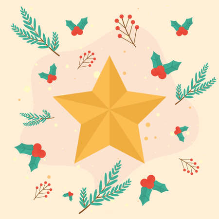 christmas golden starのイラスト素材