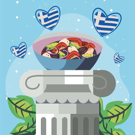 greek salad posterのイラスト素材