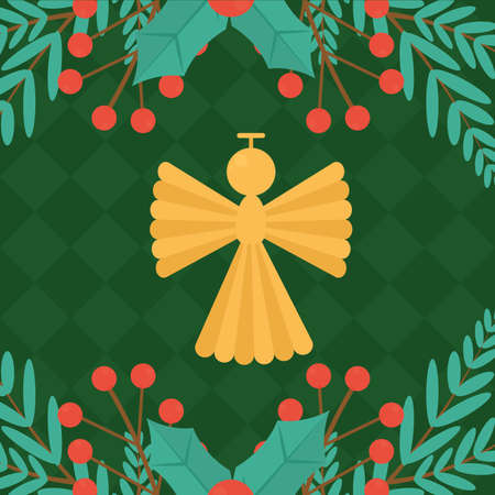 christmas golden angelのイラスト素材