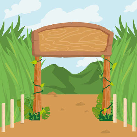 wood sign cardのイラスト素材