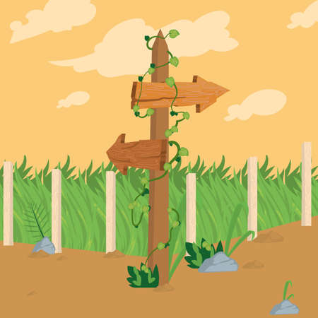 arrows wood sign cardのイラスト素材
