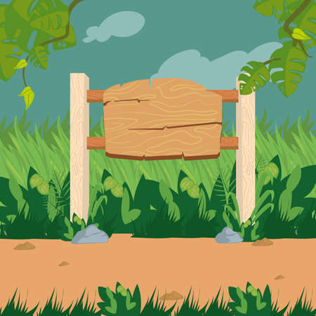 wood sign posterのイラスト素材