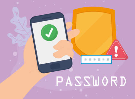 protec password illustrationのイラスト素材