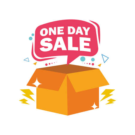 one day sale labelのイラスト素材