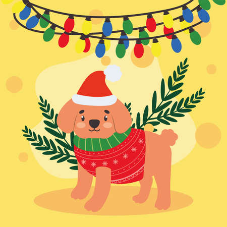 christmas dog cartelのイラスト素材