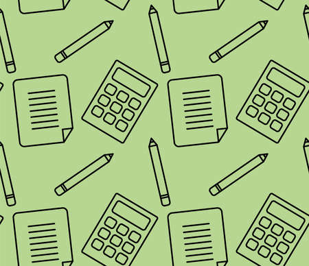 calculator and pencils backgroundのイラスト素材