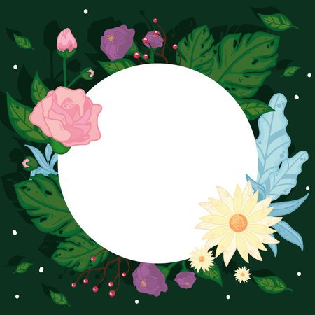 floral background with frameのイラスト素材