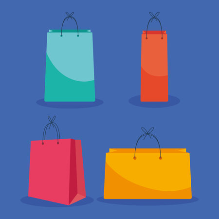 shopping bags icon setのイラスト素材