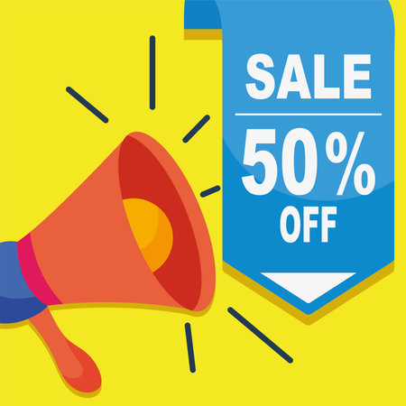 sale design with megaphoneのイラスト素材