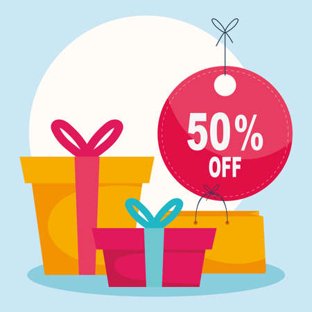 gift boxes and sale designのイラスト素材