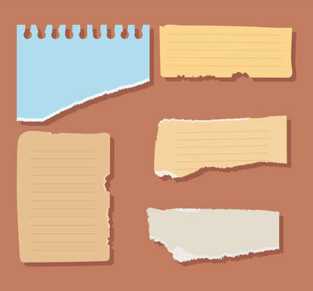 torn papers setのイラスト素材
