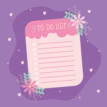 pink to do list illustrationのイラスト素材