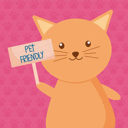 cat pet friendly illustrationのイラスト素材