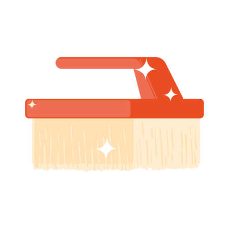 red cleaner brushのイラスト素材