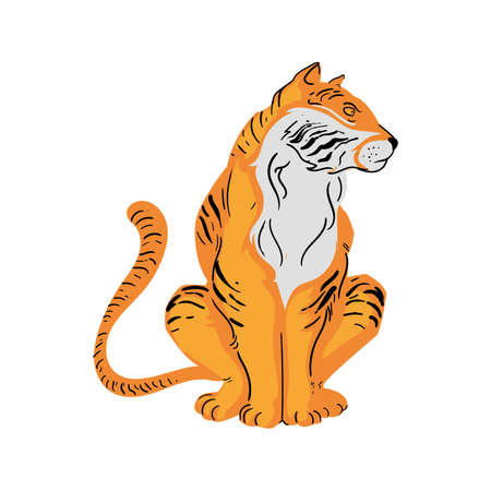 chinese tiger designのイラスト素材