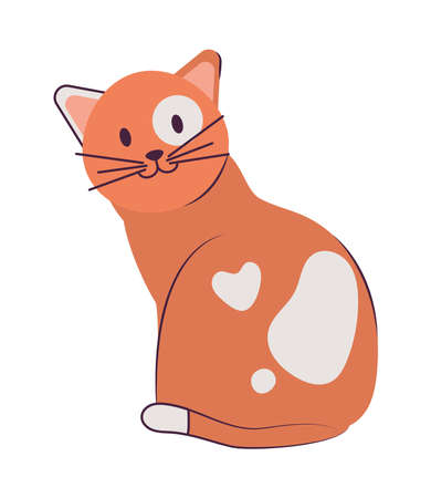 cat with heartsのイラスト素材