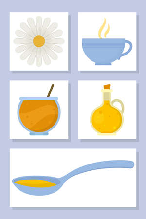 five home remedies ingredientsのイラスト素材