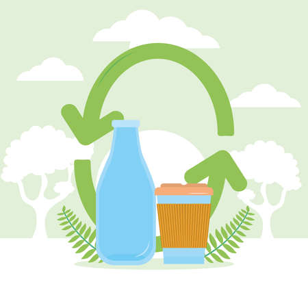 card of eco itemsのイラスト素材