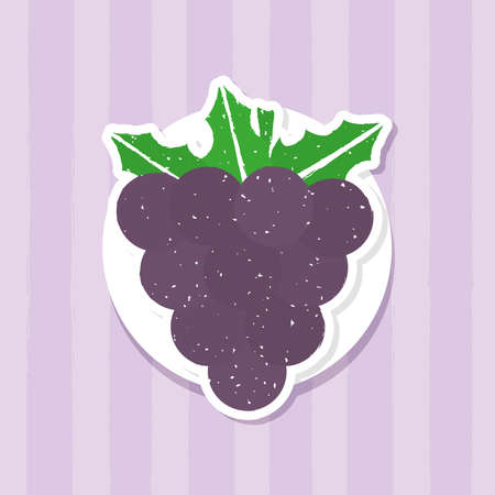 cute grape cardのイラスト素材