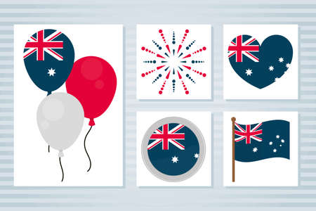 australia day icon setのイラスト素材