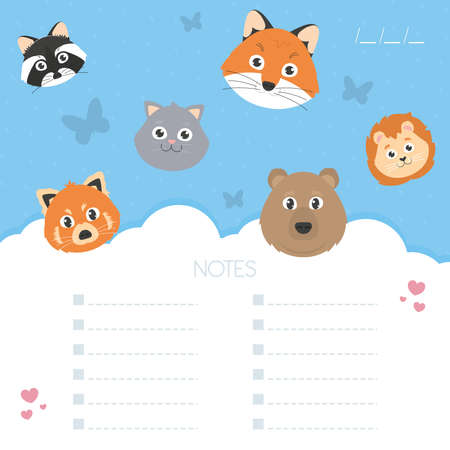 animals and listbookのイラスト素材