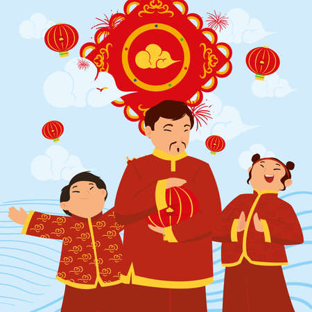 chinese new year 2022 cartelのイラスト素材