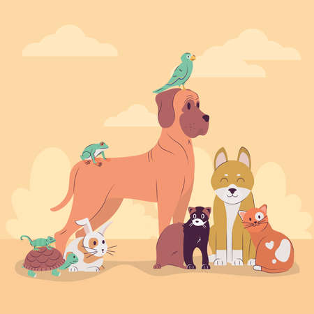 cute pets designのイラスト素材