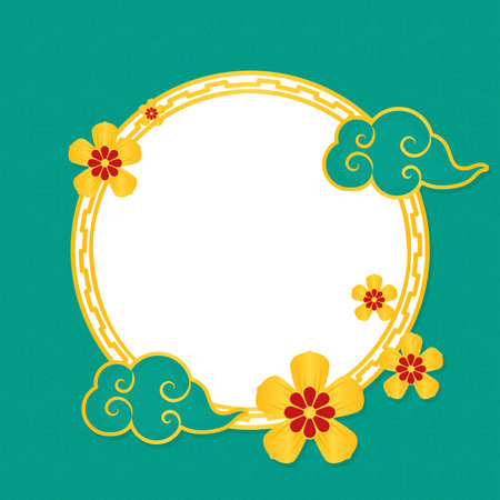 decorative chinese illustration templateのイラスト素材