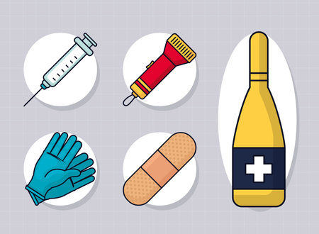 medical equipment icon setのイラスト素材