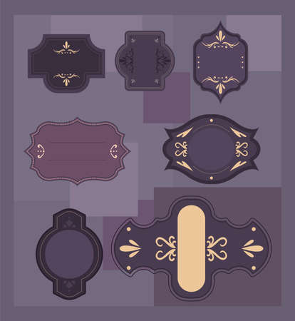 seven vintange signsのイラスト素材