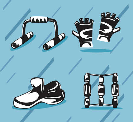 set of four fitness iconsのイラスト素材