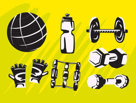 six sport itemsのイラスト素材