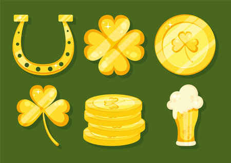 golden irish symbols setのイラスト素材