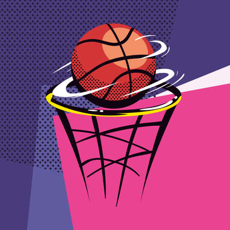 basketball point poster over colored backgroundのイラスト素材