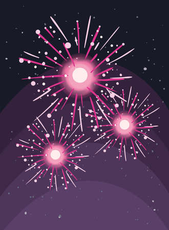 card of pink fireworks explosionのイラスト素材