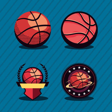 four basketball itemsのイラスト素材
