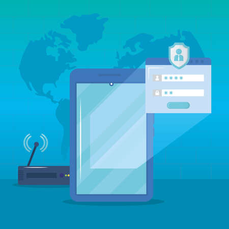 vpn and computing securityのイラスト素材