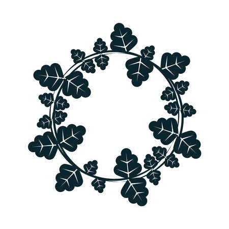 decorative wreath of leavesのイラスト素材