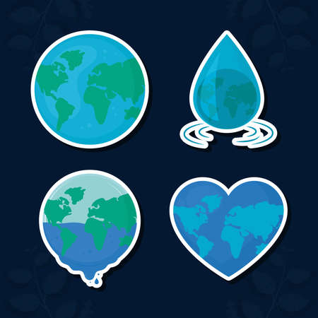 water day and earthのイラスト素材