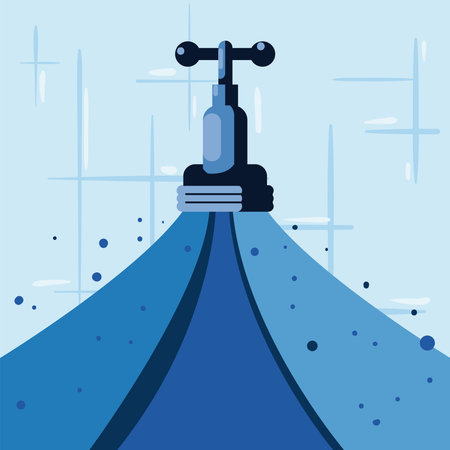 open faucet cardのイラスト素材