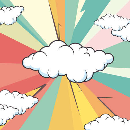 pop art clouds cardのイラスト素材