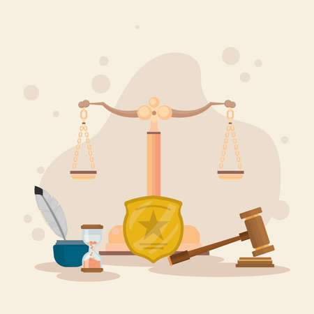 justice items posterのイラスト素材