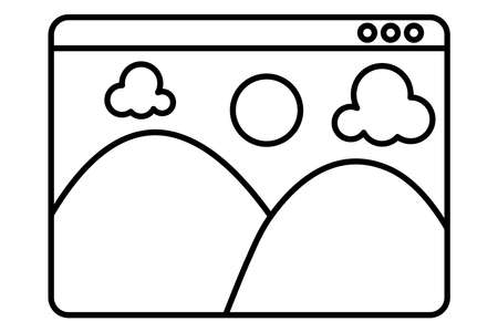 window with landscapeのイラスト素材
