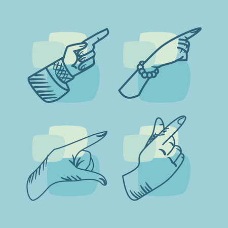 four fingers pointingのイラスト素材