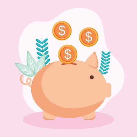 piggy bank illustrationのイラスト素材